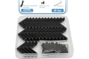 JCSPBYL 30Sets 2020 Aluminum Extrusion Hardware Connectors with Screws&Wrench, 30Pcs Black 2020 Corner Bracket with 62Pcs T Nuts for 8020 2040 2020 T Slot Extruded Aluminum Rail