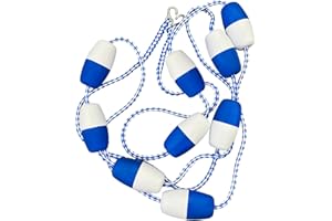 Poolzilla 20ft Swimming Pool Safety Rope and Float Kit Pre-Assembled Shallow End Divider with Stainless Steel Hooks