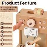 BUYGER Wooden Coffee Machine Toy for Kids Role Play Kitchen Accessories view 3