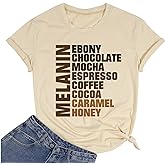 Drippin in Melanin T-Shirt Afro Women Funny Letter Print Tshirts Black Queen Graphic Tee Tops Short Sleeve Shirt