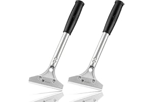 ORIENTOOLS Heavy Duty 4-inch Razor Blade Scraper with Long-Handle, Cleaning Glass Wall Scraper, Painting Stripping Tools,Tile Adhesive Removal (2 Pack)