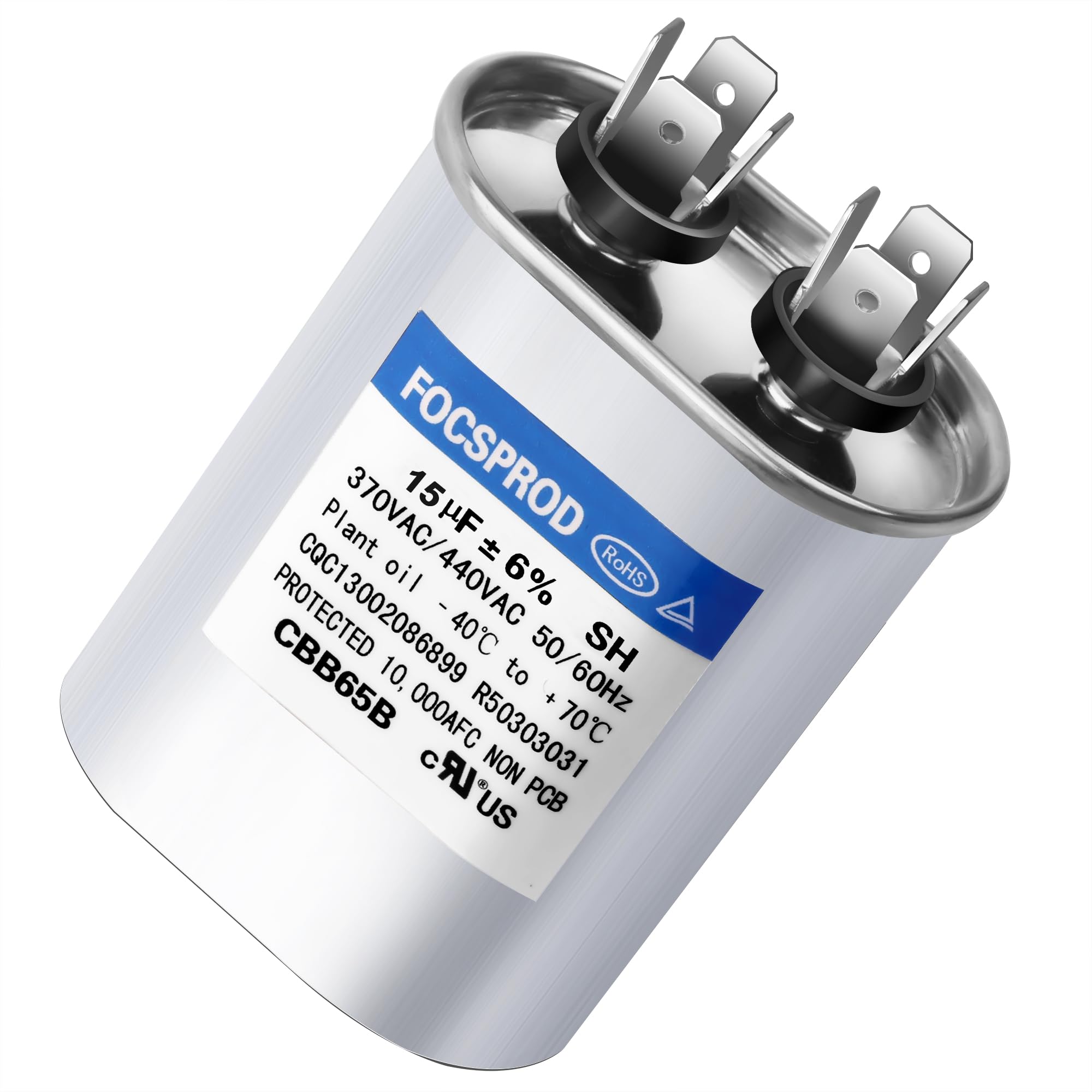 15 uF MFD ±6% 370V/440V CBB65 AC Capacitor, Dual