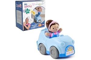 Ms. Rachel 1-2-3 Roll! Vehicle with Click-in Figure & Pull Back Action, Educational Toys & Toddler Toys for Girls & Boys Ages