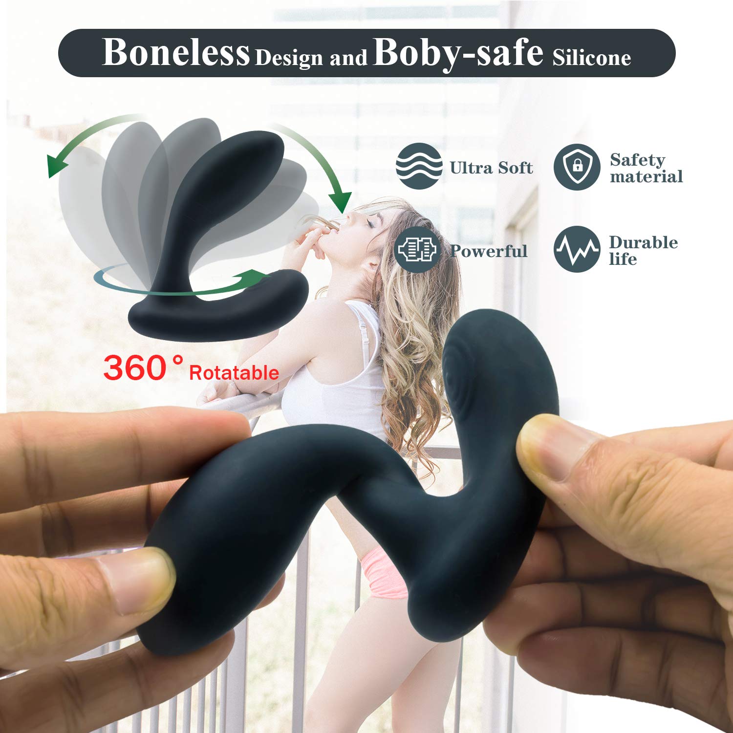 Prostate Massager, Anal Vibrator with Dual Motors/10 Frequency Modes/USB Rechargale/Whisper Quiet/Wireless Remote Control, Waterproof Personal Massager Sex G-Spot Anal Toys for Man Women Adult (Black)