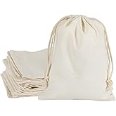 HRX Package 20pcs Muslin Bags 6x8 inches, Cotton Drawstring Bag Fabric Gift Pouches Sachet for Jewelry Party Favors Wrapping DIY