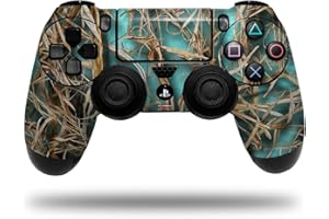 WraptorSkinz Skin Compatible with Sony PS4 Dualshock Controller Playstation 4 Original Slim and Pro WraptorCamo Grassy Marsh Camo Neon Teal (Controller NOT Included)