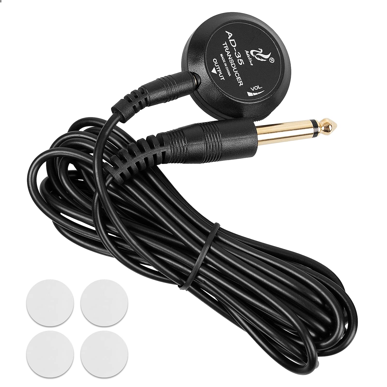 Photo 1 of Guitar Pickup with Volume Control, Piezo Contact Microphone Transducer for Guitar, Mandolin, Banjo, Cello, Kalimba, Harp and Other Stringed Instrument