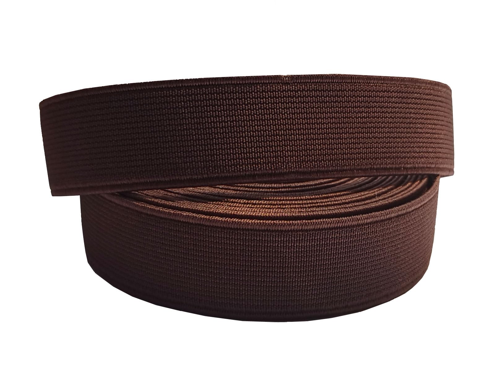 Photo 1 of 1.5 Inch Elastic Bands 6 Yards Double-Side Twill Woven Elastic Flat Heavy Stretch Elastic for Sewing Pants Waistband (Dark Brown, 1.5 Inch, 223815)