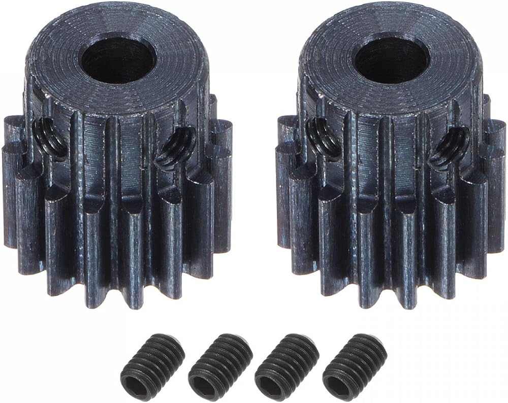 sourcing map Mod 1 16T Pinion Gear 5mm Bore Hardened Steel RC Motor Spur Gear