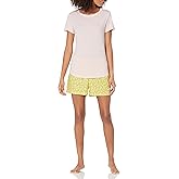 Amazon Essentials Women's Poplin Short and Sleep Tee Set