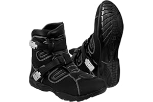 PROFIRST Mens Fashion Motorcycle/Motorbike CE Amour Boots Anti Slip Rubber Soul Crash Protection Protective Waterproof Leathe