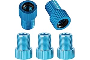 VANSIHO Aluminum Presta to Schrader Converter Car Valve Adapter Bicycle Bike Tube Pump Air Compressor Tools 5pcs (Cyan)