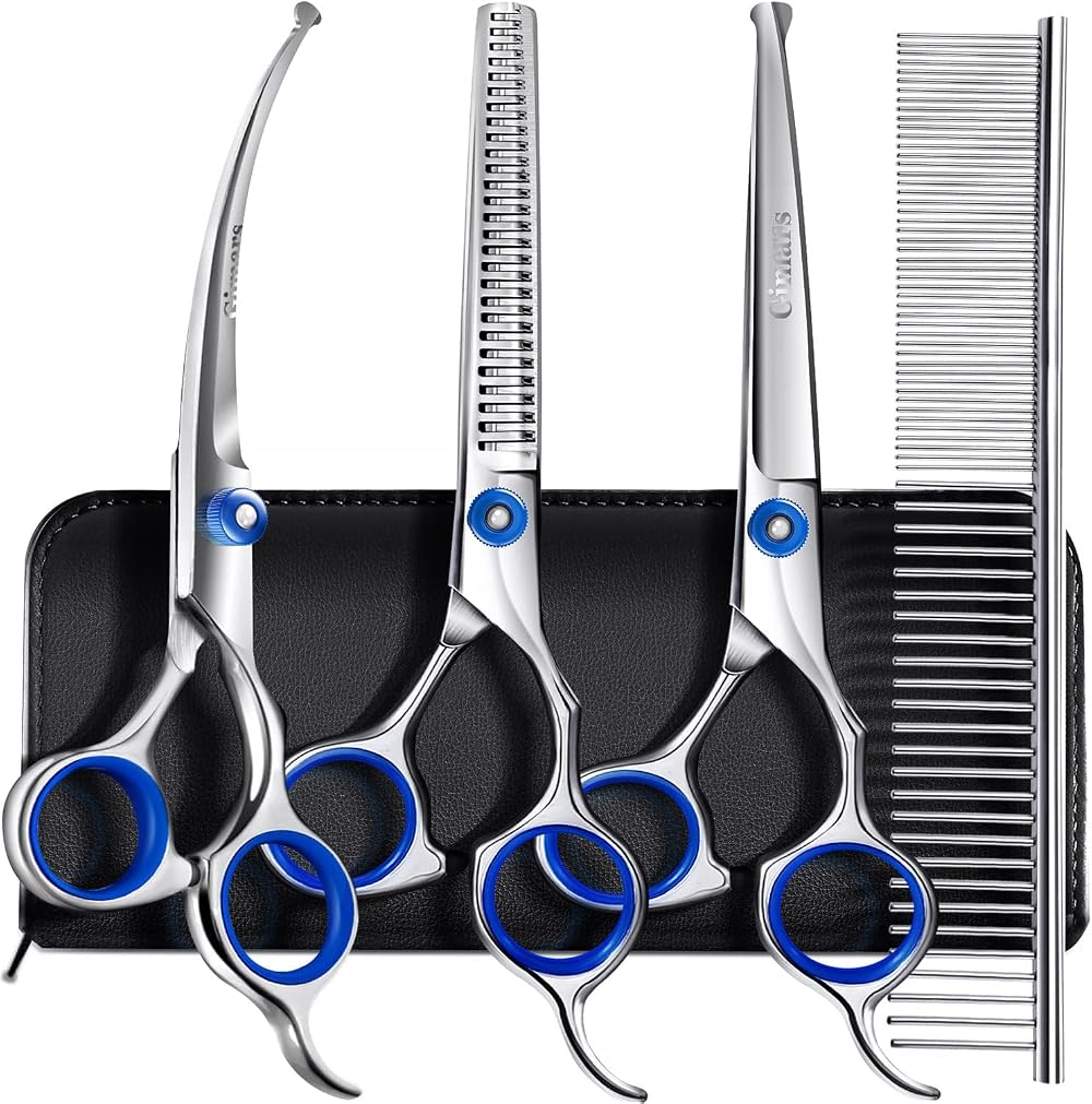 Gimars Heavy Duty Stainless Steel Titanium Pet Grooming Scissors Set