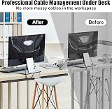 SEGNAYEN Under Desk Cable Management 40cm Black J Channel Kit 2 Pack view 2