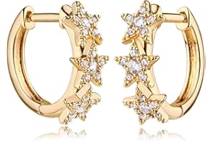 MYEARS Women Gold Huggie Hoop Earrings Ear Stud Cuff 14K Gold Plated Small Simple Minimalist Hypoallergenic Everyday Jewelry