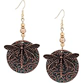 MINACHI Ethnic Vintage Bohemian Retro Antique Turquoise Color Theme Dangle Drop Earrings, Boho Jewelry Gift for Women