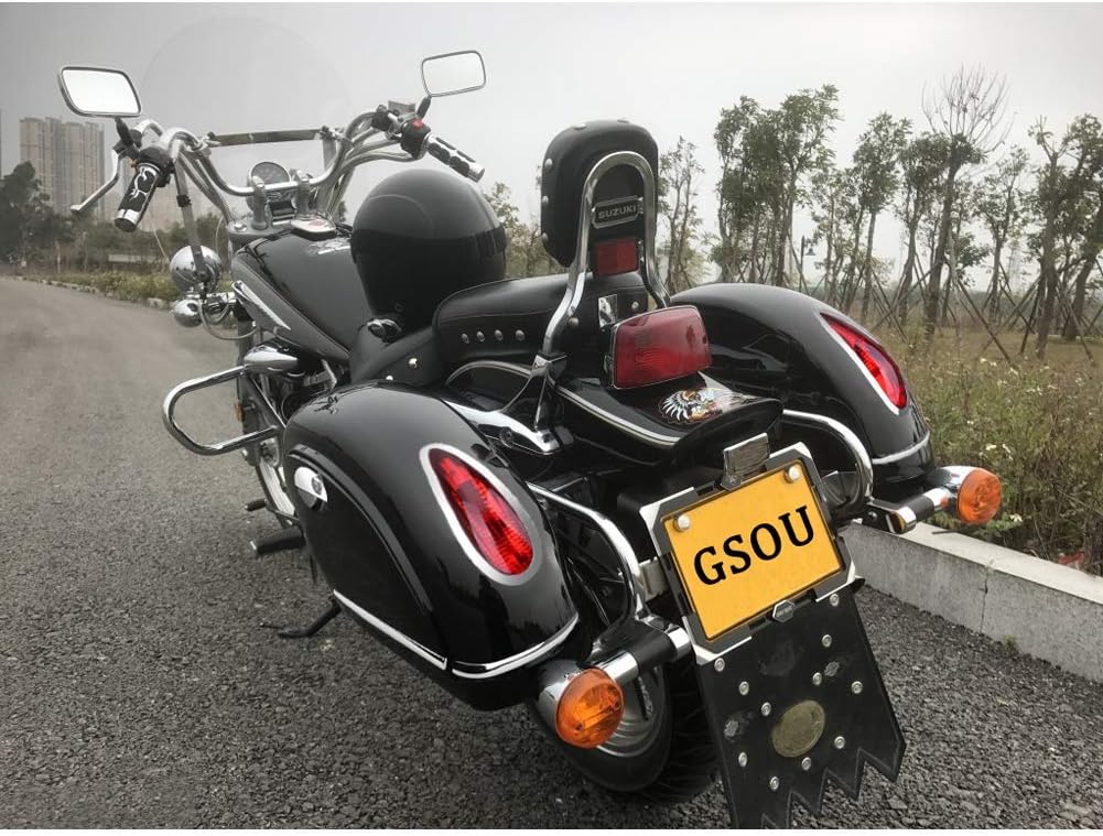 2Pcs Motorcycles Universal Black Hard Trunk Saddlebags, Luggage w/Lights Waterproof Heavy Saddle Bags fit for Harley, Honda, Suzuki, Kawasaki, Yamaha, Victory: Automotive