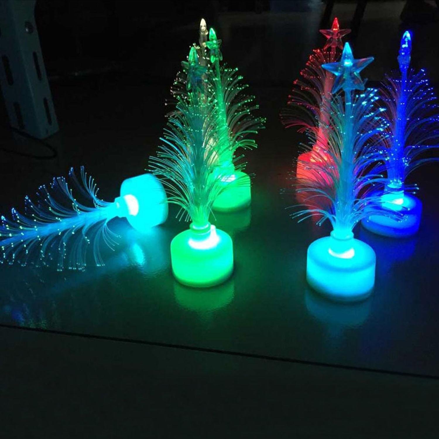 eubell LED Night Light Colorful Fiber Optic Christmas Tree Decoration Desk Table Lamp