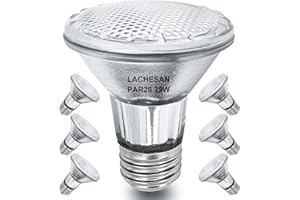 Lachesan PAR20 39W Halogen Flood Light Bulbs 6PCS, 120V 468 Lumens, E26 Medium Base, 2700K Warm White Dimmable for Indoor Spotlight, Range Hood Light Bulbs, Recessed Light Bulbs