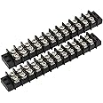MGI SpeedWare 12 Circuit Double Screw Terminal Junction Block 300V/20A, Row Barrier Strip (2-Pack)