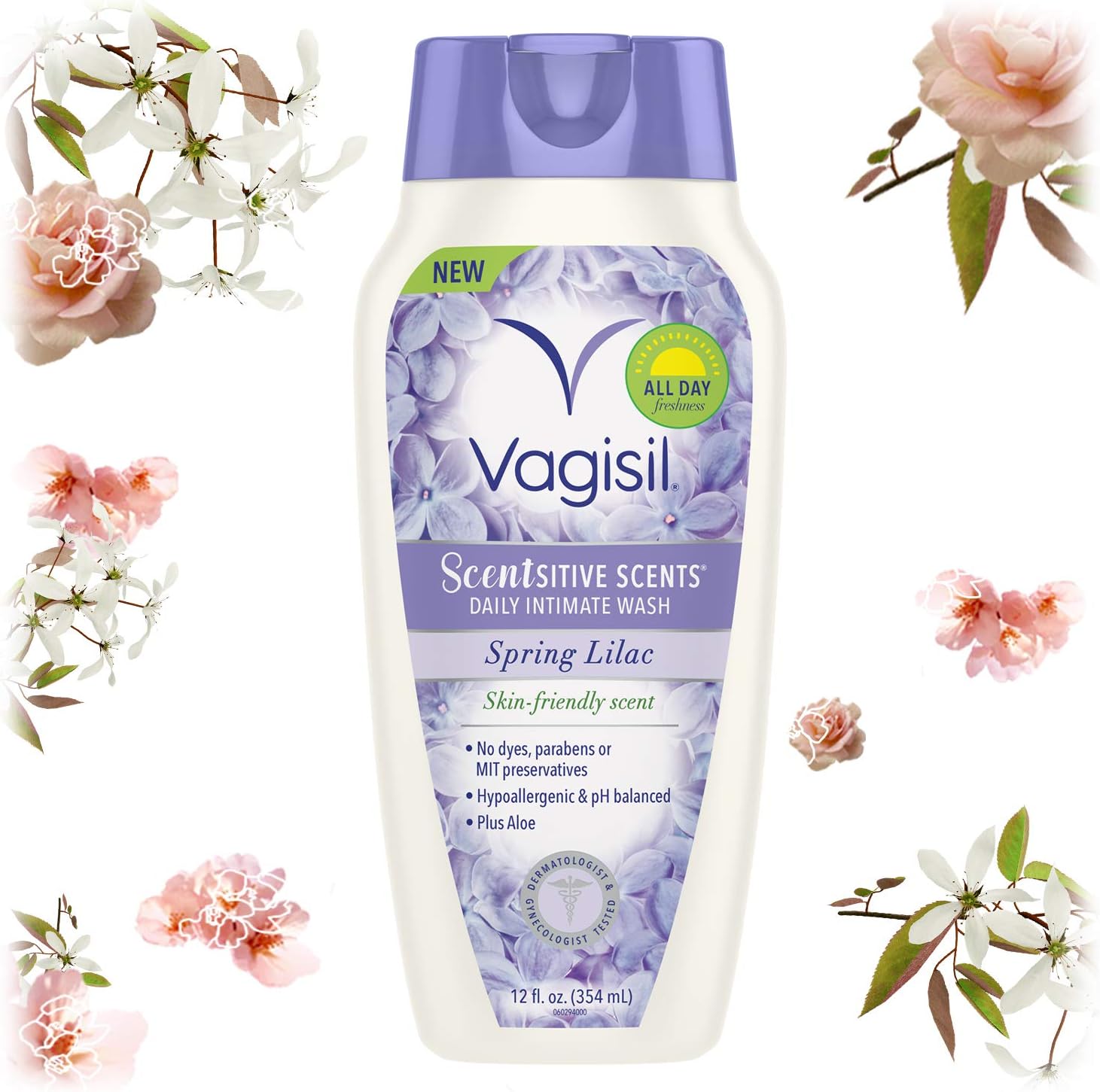 Vagisil Scentsitive Scents Daily Intimate Feminine Wash for Women, Gynecologist Tested, Spring Lilac, 12 Fluid Ounce: Health & Personal Care