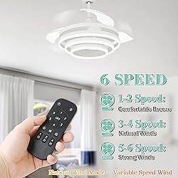 42 Inch Retractable Ceiling Fan, Modern Ceiling