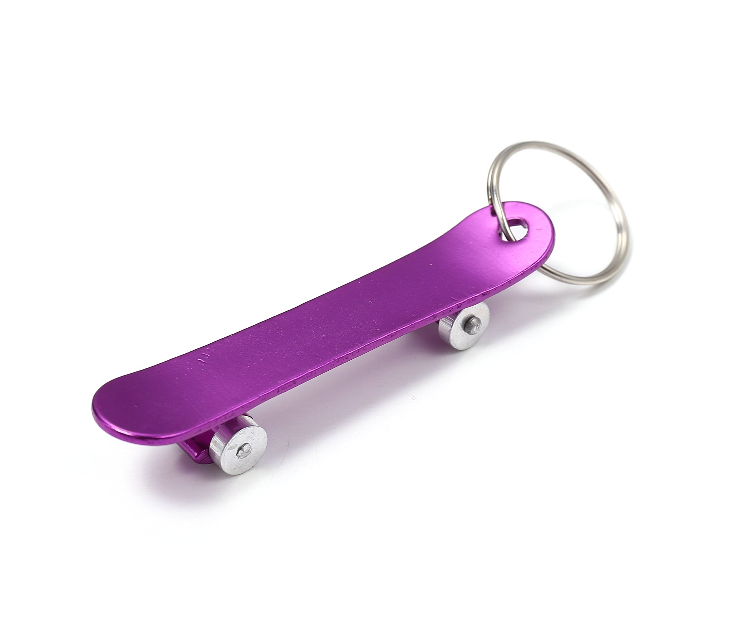 Komonee Skateboard Purple Metal Key Chain Skater Deck Key Ring Extreme Sports Keychain Keyring