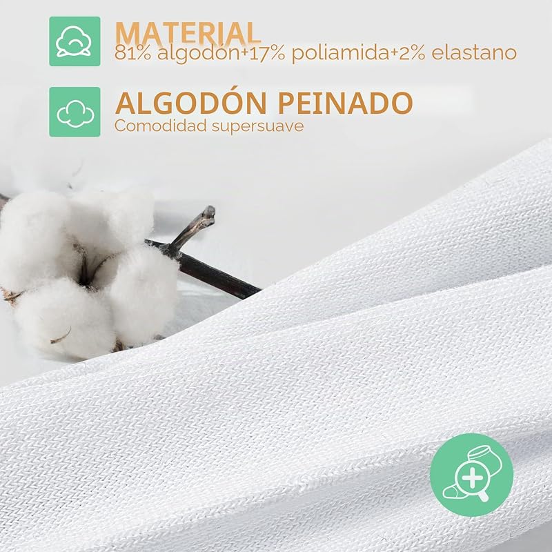 Meias até ao tornozelo de homem 12 pares de Sporty Scycling Short Breathable Cotton, Antiderrapante, Cinzento, branco e preto 35-38