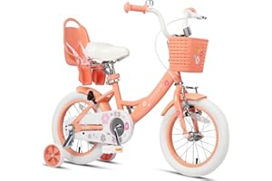 Glerc Maggie Girls Bike, 12-20 Inch Kids Bike for 2-13 Years Old Children, Princess Style Kids Bicycle with Doll-Seat & Basket & Training Wheels, Multiple Colors