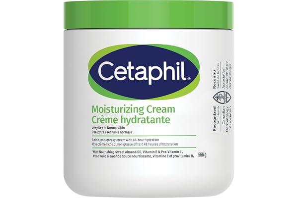 Cetaphil Moisturizing Cream with Sweet Almond Oil and Glycerin, 48hr Hydration for Dry To Very Dry and Sensitive Skin, Fragra