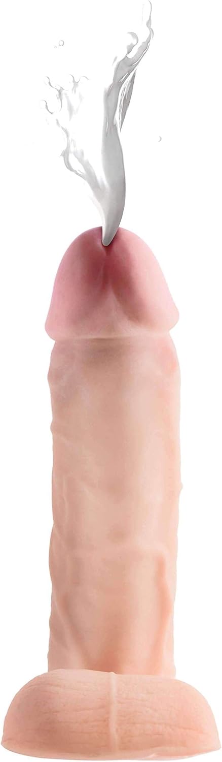 XR Brands 10-Inch Realistic Dual Density Squirting Dildo, Flesh - Image 3