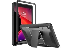 Soke Case for iPad 9th/8th/7th Generation 10.2-Inch (2021/2020/2019 Release), Shockproof Rugged Protective Cover with Built-in Kickstand for Apple iPad 10.2 Inch - Black