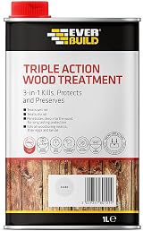 Everbuild Triple Action Wood Treatment 1 L Clear Kills Protects Preserves view 1