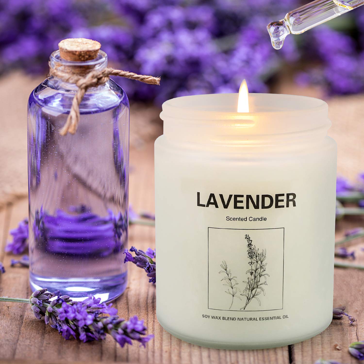 Lavender Candles for Women, Scented Candles Made with Soy Wax, 10 Ounce, 50 Hours Burn Time, Long Lasting Scented - Lavender: Home Improvement