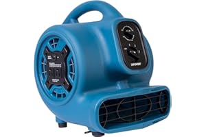 XPOWER P-230AT Mini Mighty 1/4 HP 925 CFM Centrifugal Air Mover, Carpet Dryer, Floor Fan, Blower, Stackable, Daisy Chain, for Water Damage Restoration, Janitorial, Plumbing, Home Use