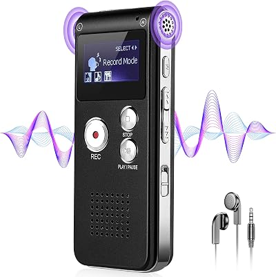 ZIPCIDE Voice Recorder 32GB Noise Reduction 4800 Hours DSP Dictaphone