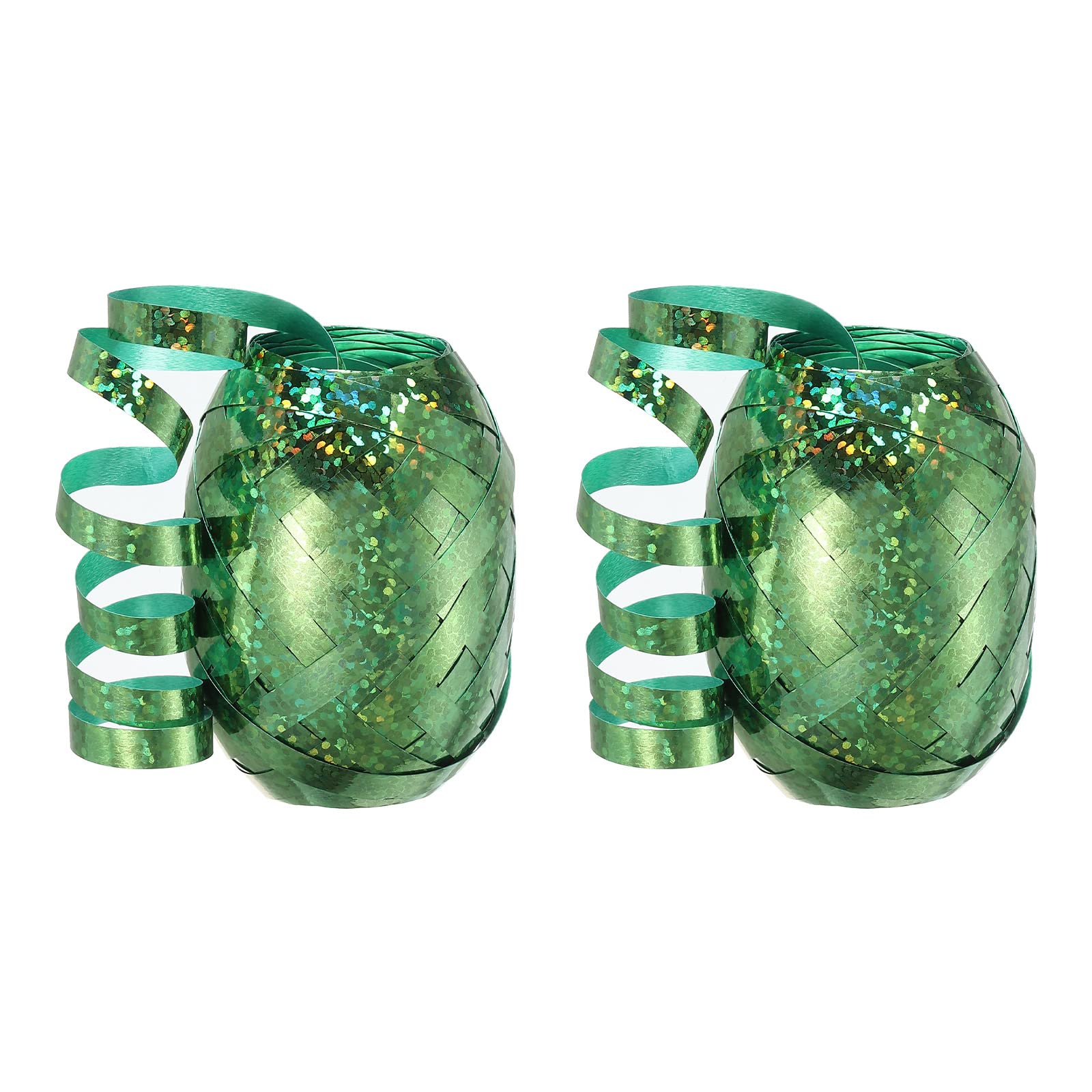 PATIKIL 2pcs Curling Ribbon Crimped Balloon String 5mm 10m for Christmas Wedding Gift Crafts Florists Decoration Green