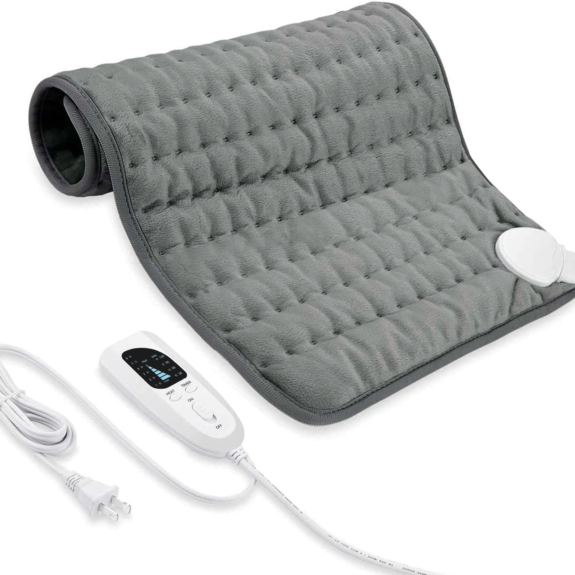 Photo 1 of 24"X20" Electric Heating pad with 6 Heat Settings, Auto Shut Off, Dark Gray Dry Electric Heating for Back Neck Knee Arms Legs Shoulder Heat Pads for Christmas Birthday Father's Day Mother's Day