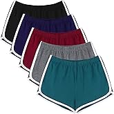 URATOT 5 Packs Soft Comfy Booty Cotton Workout Pants Breathable Lounge Dolphin Shorts Cycling Hiking Pants for Women