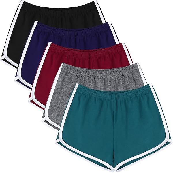 WEBGGER Confezione Da 4 Pantaloni Corti Da Donna In Cotone, Per Yoga