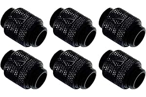 Dracaena.io 6 Pack G1/4" Rotary Male to Male Extender Fittings, Nickel Plated Brass Compression Connectors with O Rings for P