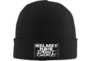 Helmet Hair Don't Care Biker Gift for Men Women Unisex Beanie Hats for Women Knitted Hat Beanie Cap Men Black-i