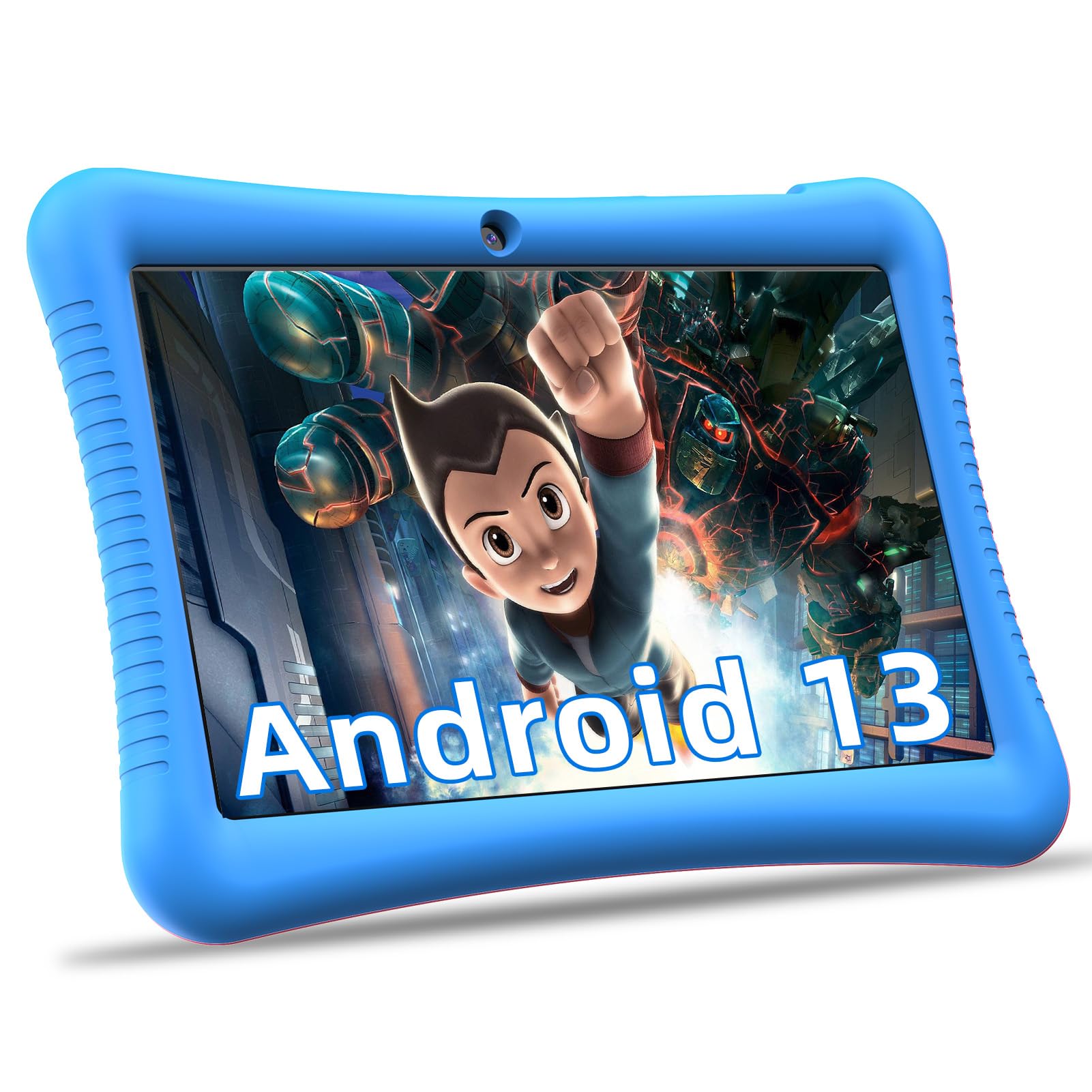 Semeakoko Kids Tablet 10 Inch, Android 13 Tablet for Kid,Age, Quad Core-3GB RAM + 32GB ROM, WiFi, Parental Control, Kids Software, Dual Camera,1280X800 HD Display,Gift for Kids/Children-Blue