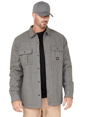 Hawx Men's Channel Quilted Flannel Button-Down Shirt Jacket Big