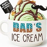 BackURyear Funny Fathers Day Dad Gifts from Daughter Son, Novelty Birthday Dads Gift for Daddy Dada Father StepDads, Cool First Time New Dad gifts from Wife, Dad's Ice Cream Bowl Presents Set