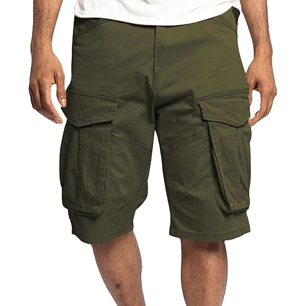 IMackky - Pantalones Cortos Tipo Cargo 3/4 Para Hombre, Elásticos Por Debajo De La Rodilla