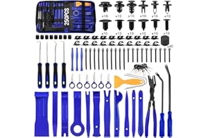 EAUKAR Trim Removal Tool Kit 250Pcs Car Removal Tool Kit Pry Tool Set Auto Clip Pliers Panel Door Radio Dash Window Bumper Adhesive Cable Clips Retainer Clip Set Terminal Removal Tool Set Fastener Remover