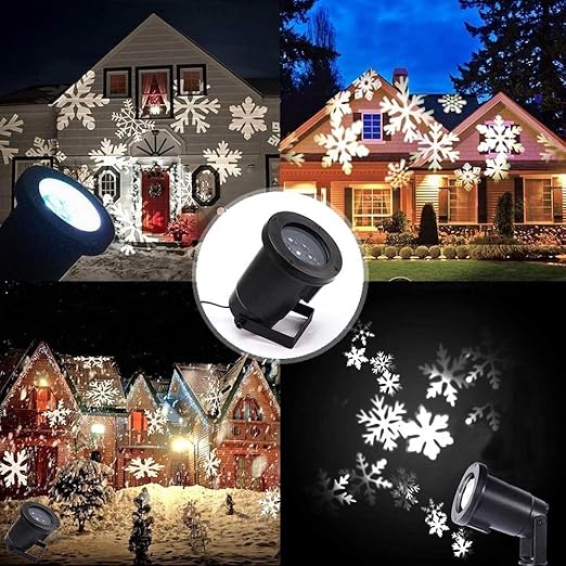 Lámpara de Proyector, Navidad Copo de Nieve Impermeable LED Luz ...