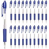 Simply Genius Blue Ballpoint Pens - 20-Pack, Medium 1.0mm, Blue Ink, Retractable - Ink Pens with Rubber Grip & Smooth Writing for School Supplies & Notebooks