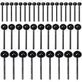 TOAOB 300pcs Black Glass Safety Eyes Set 2mm 3mm 4mm Small Doll Eyeballs on Wire for DIY Bear Doll Plush Animal Puppet Crafts